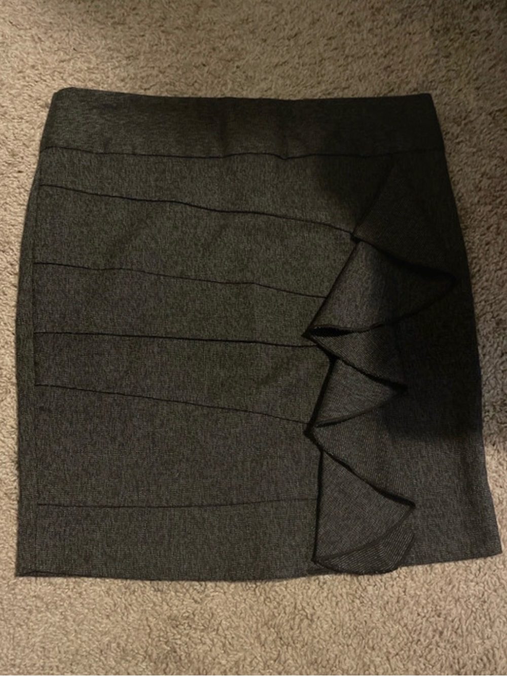 Tracy Evans Ruffle-Accent Brown Pencil Skirt